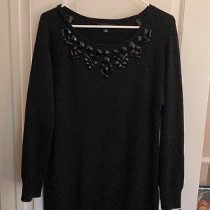 Ann Taylor sweater dress black size medium